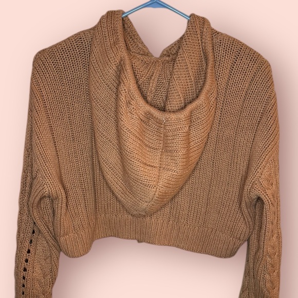 Aeropostale Girls Hooded Cropped Knit Sweater - Picture 2 of 8